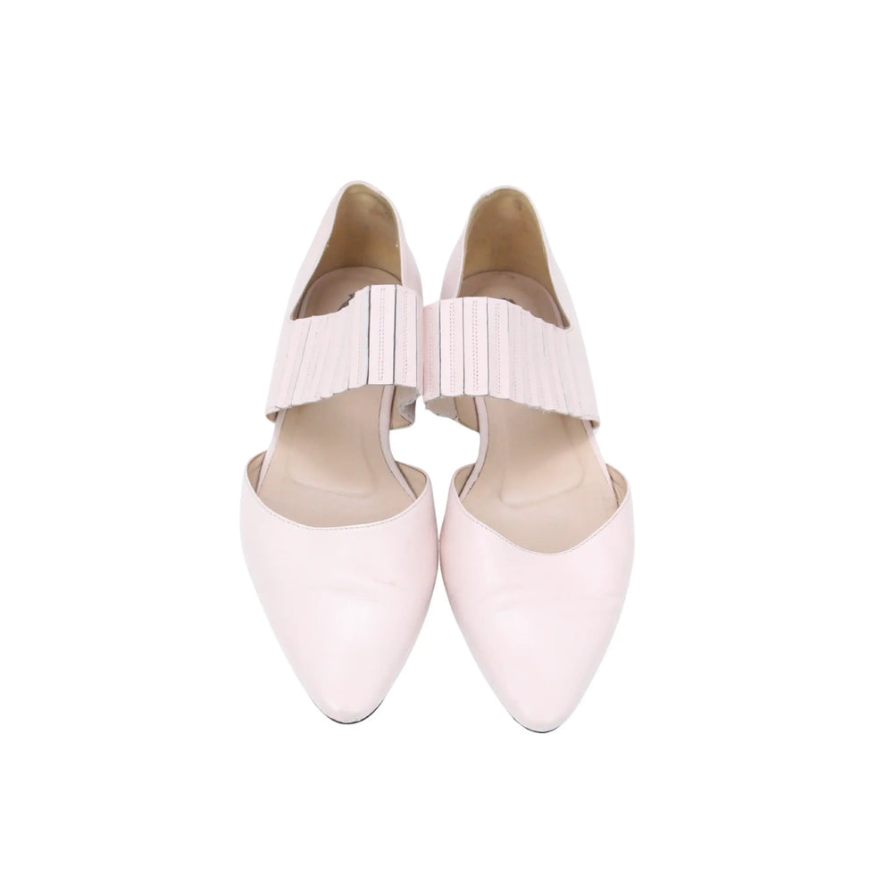 Light Pink Leather Pumps Shoes