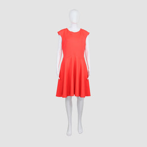 Ted Baker Orange Sleeveless Zipper Back Midi Dress