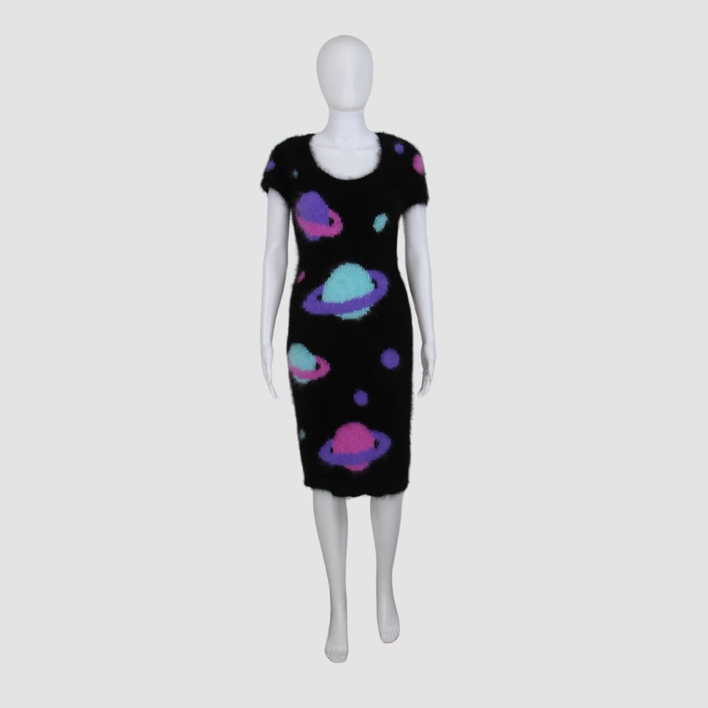 Planet Printed Short Sleeve Dress