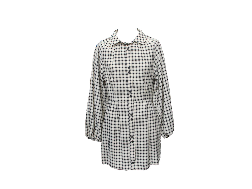 C/Meo Collective Black & White Gingham Shirtdress