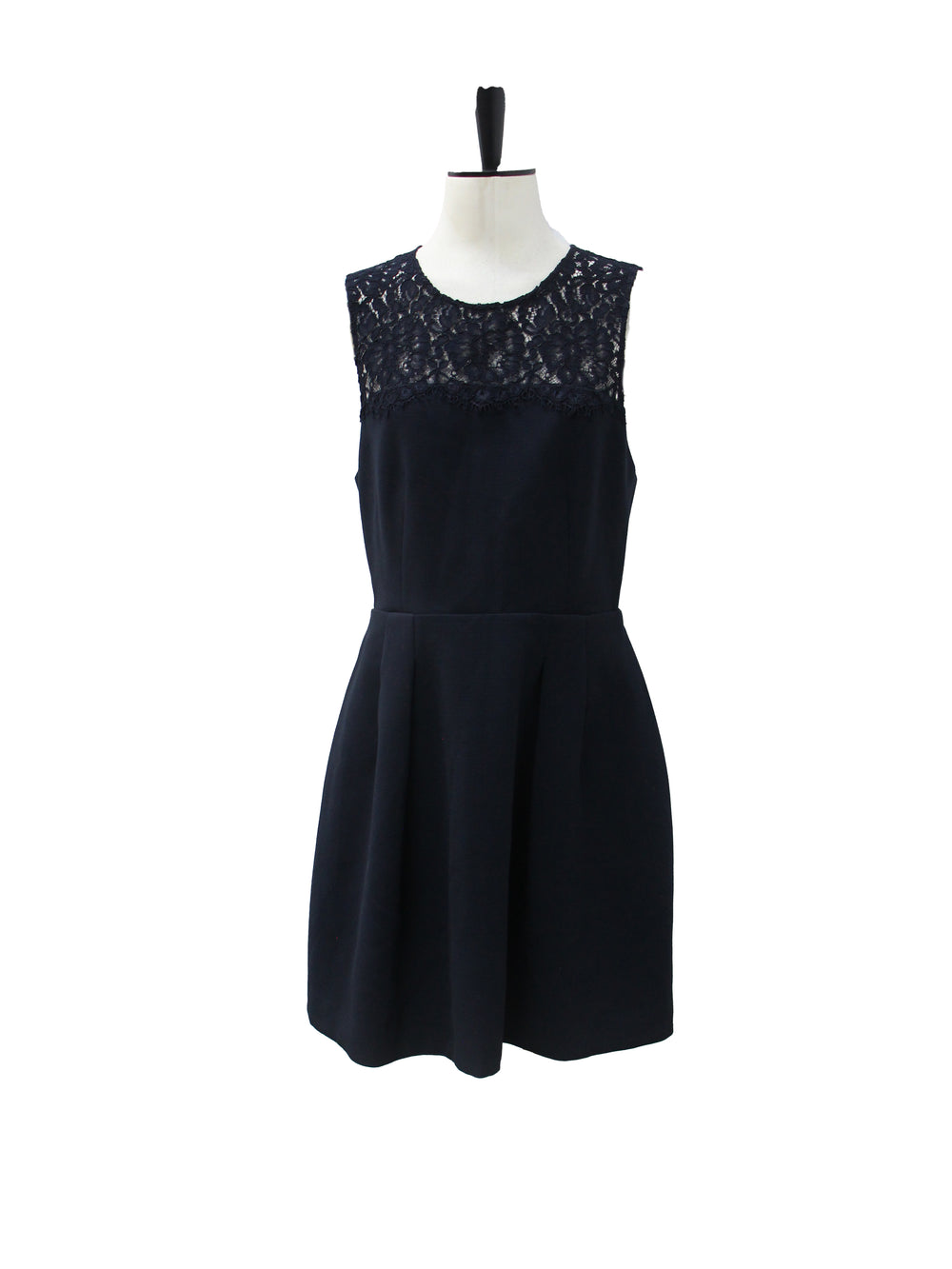 Claudie Pierlot Black Sleeveless Dress with Lace Yoke