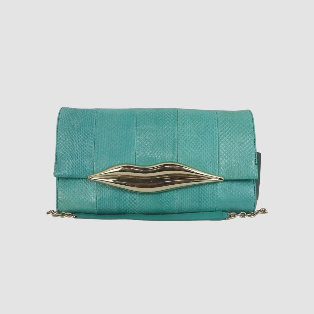Python Leather Carolina Lips Shoulder Bag
