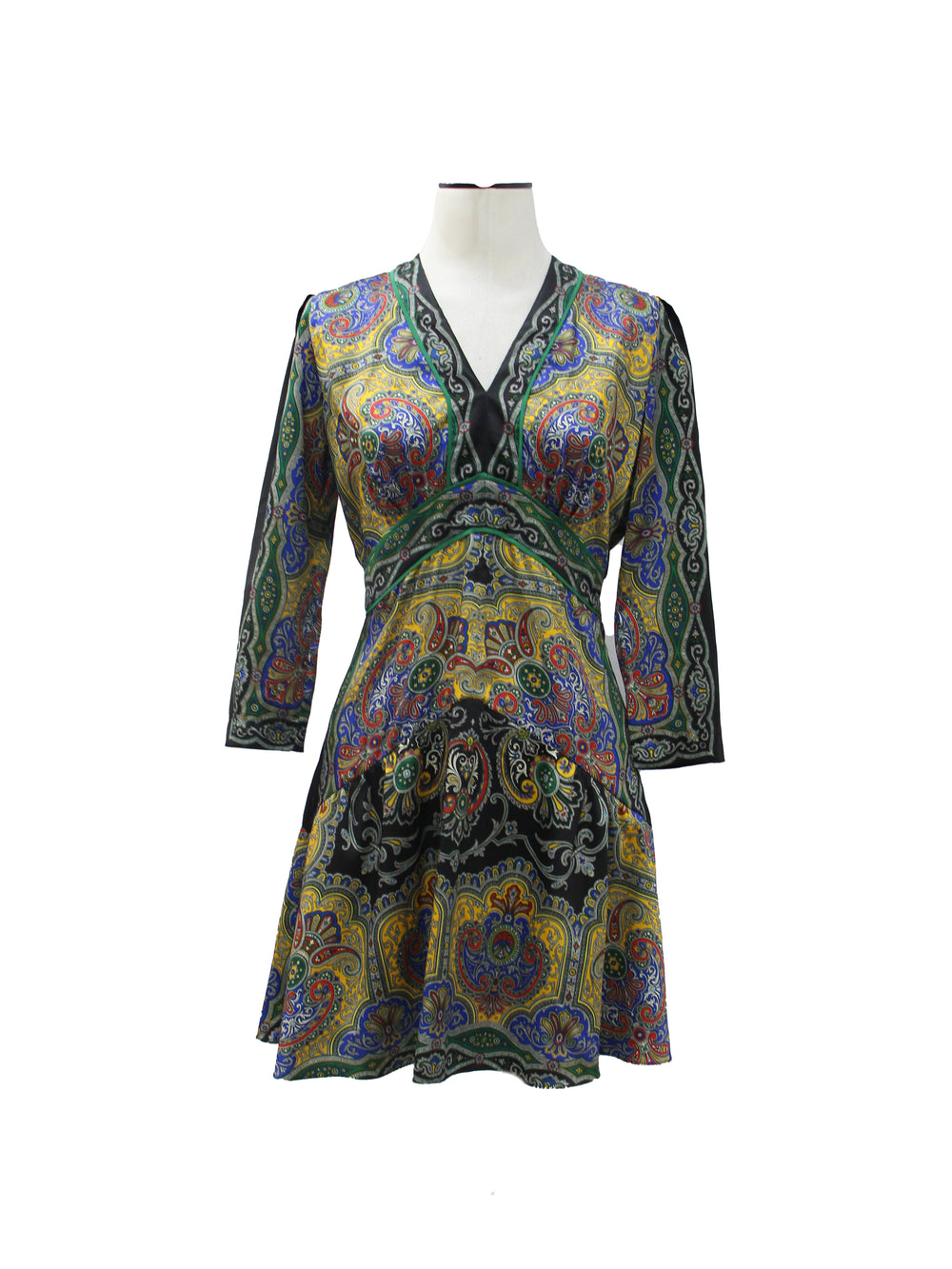 Sandro Multi-Color Paisley Print Mini Dress