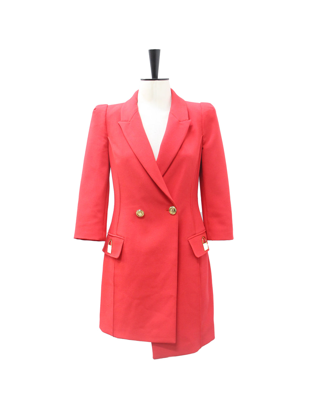Elisabetta Franchi Red Double-Breasted Blazer Dress