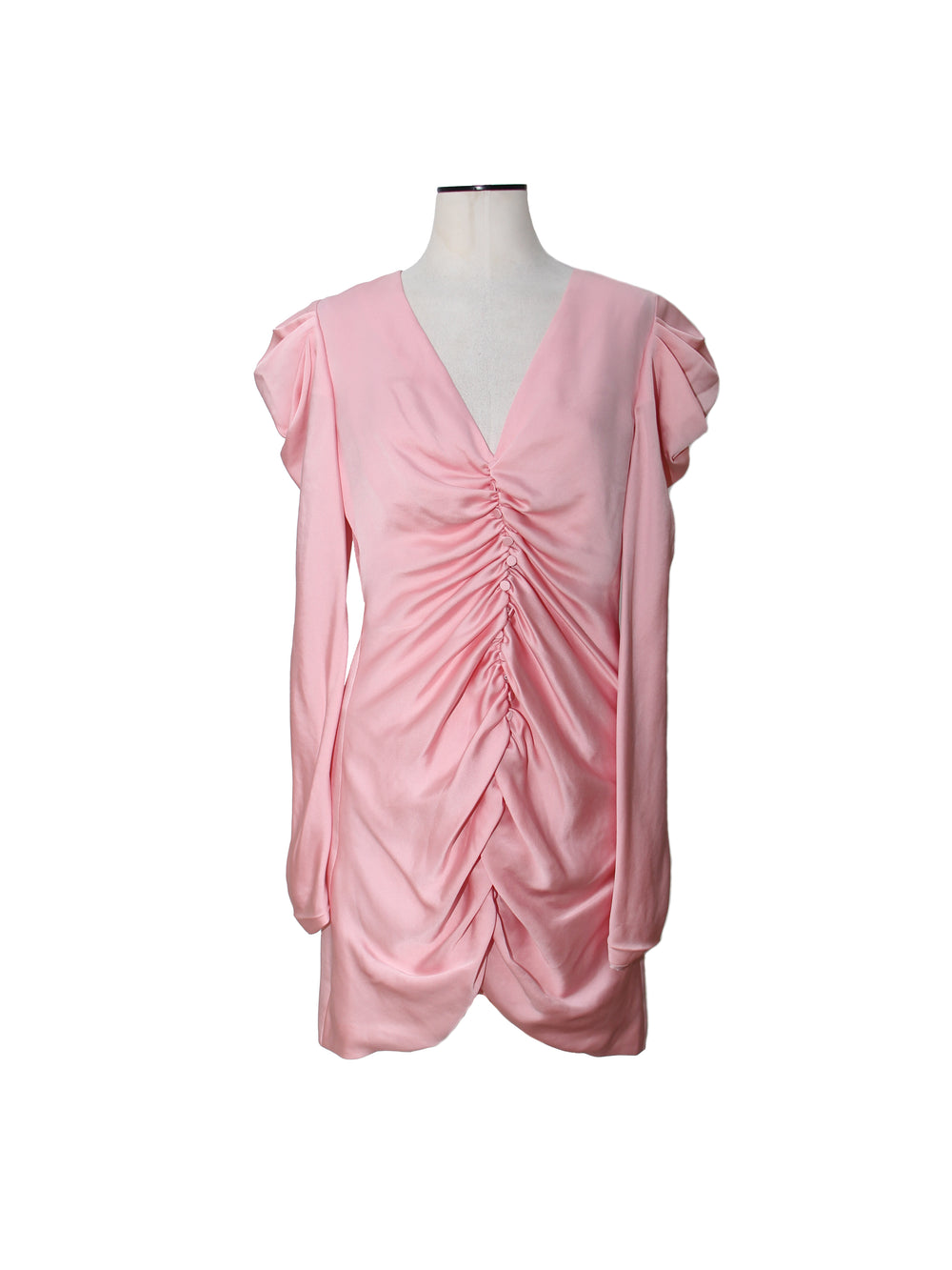 Jonathan Simkhai Pink Ruched Silk Blend Mini Dress