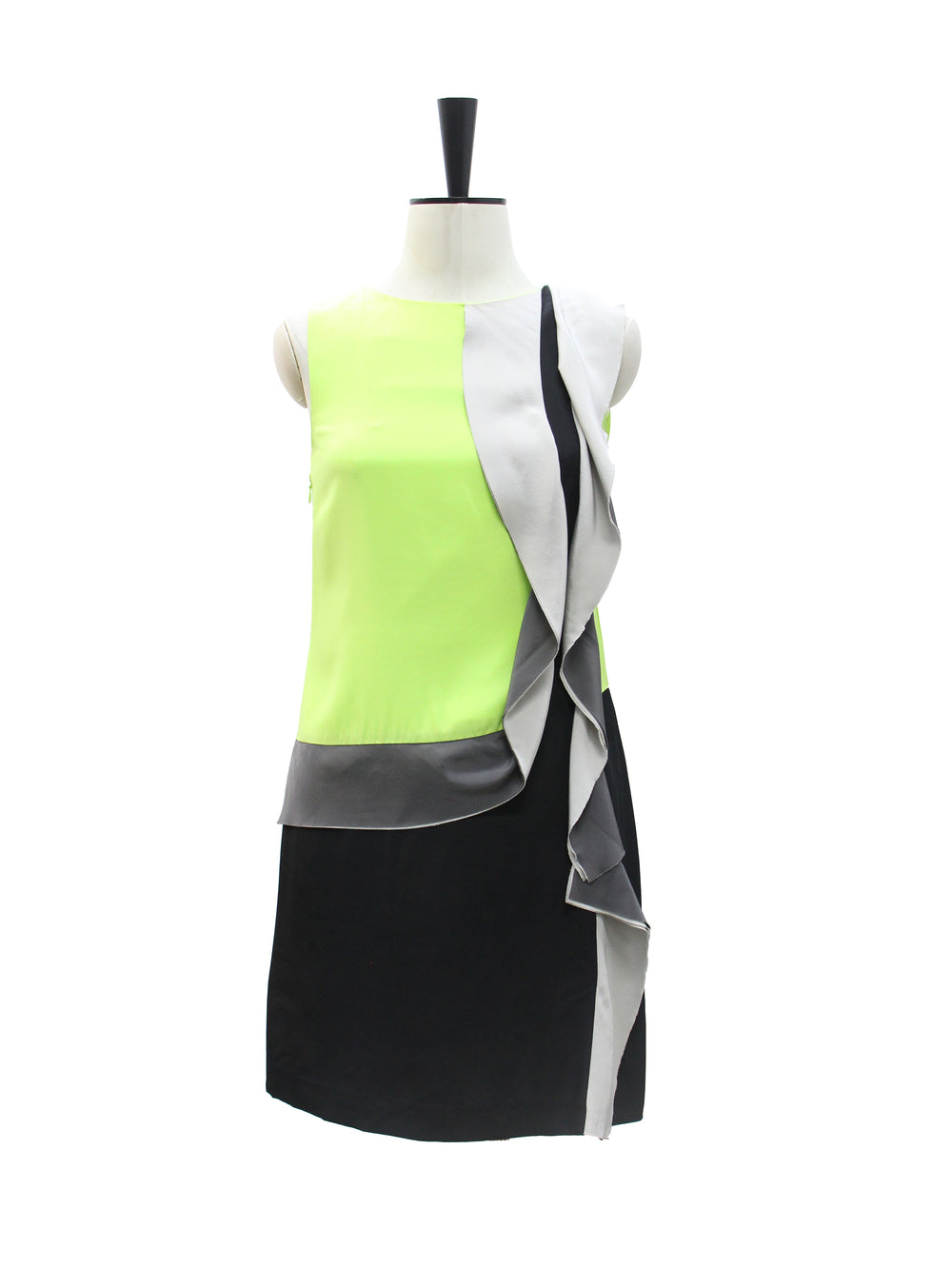 Diane von Furstenberg Colorblock Ruffle Sleeveless Dress