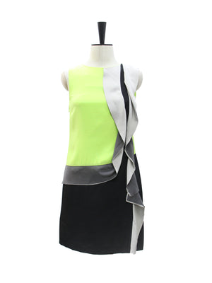 Diane von Furstenberg Colorblock Ruffle Sleeveless Dress