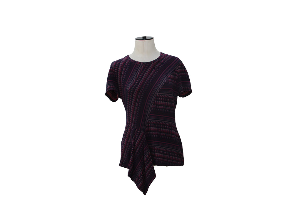 BCBG Max Azria Asymmetrical Abstract Print Top