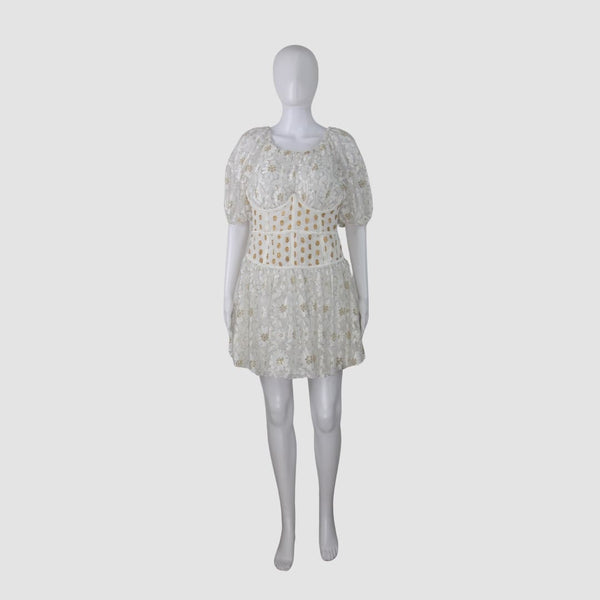 White Floral Lupita Mini Dress