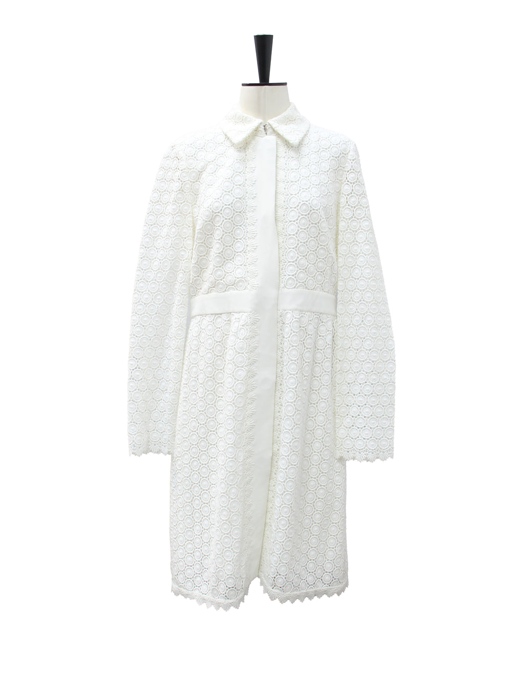 Diane von Furstenberg White Eyelet Lace Collared Romper