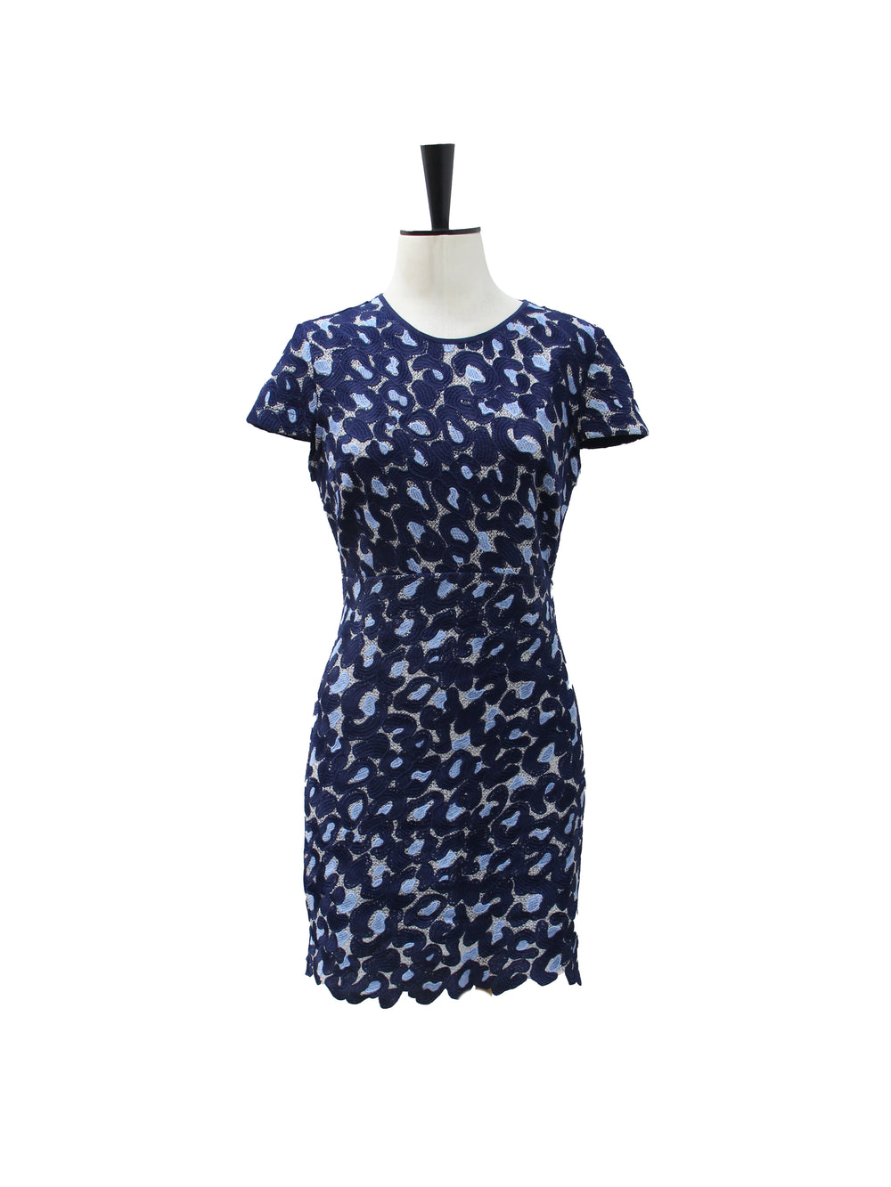 Sandro Navy & Blue Abstract Lace Mini Dress
