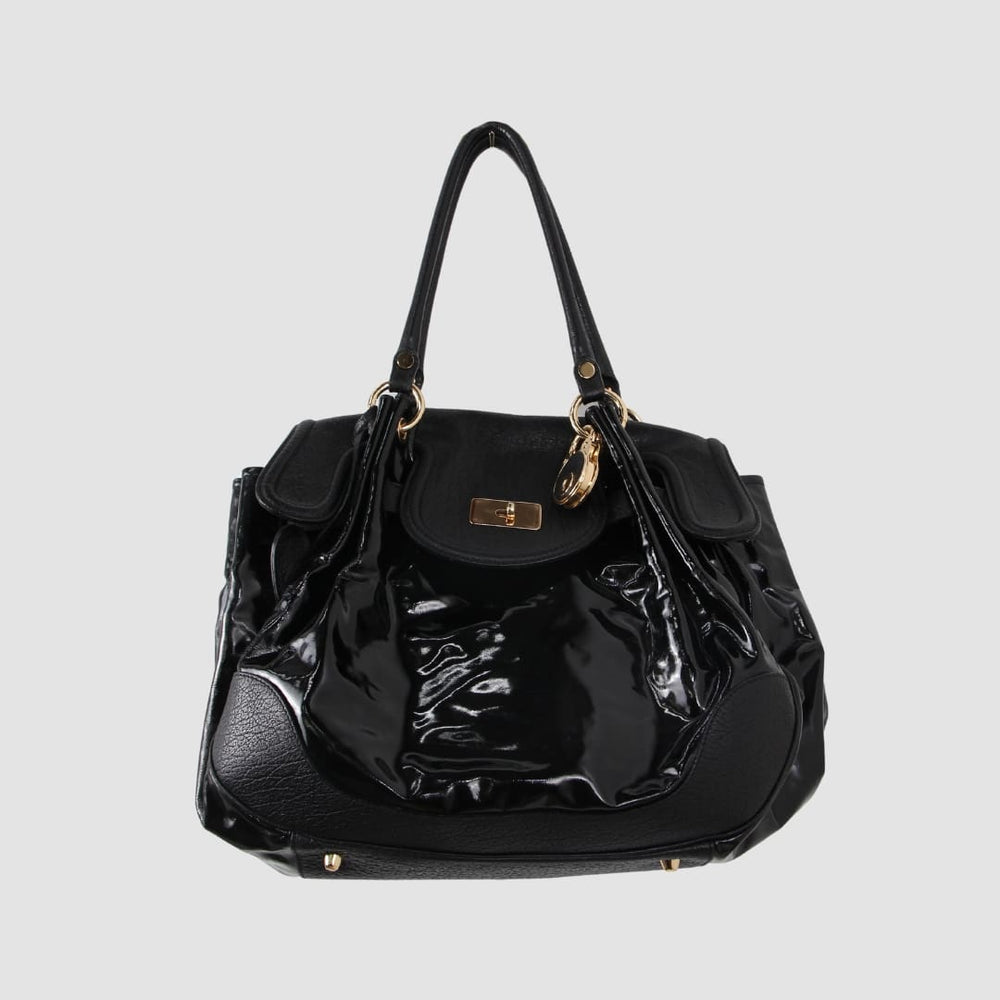Two Tone Patent Leather Shoulder Bag