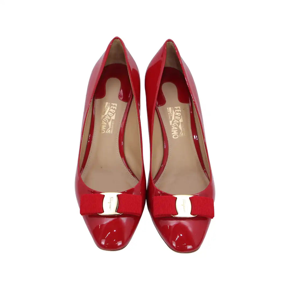 Red Vara Bow Patent Leather Pumps Shoes