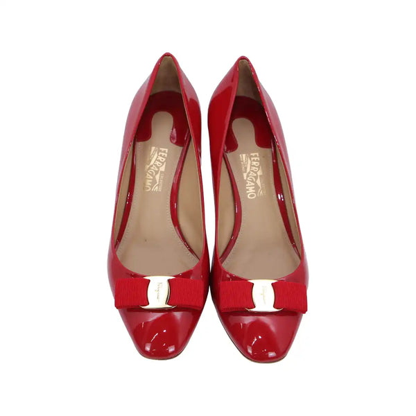 Red Vara Bow Patent Leather Pumps Shoes