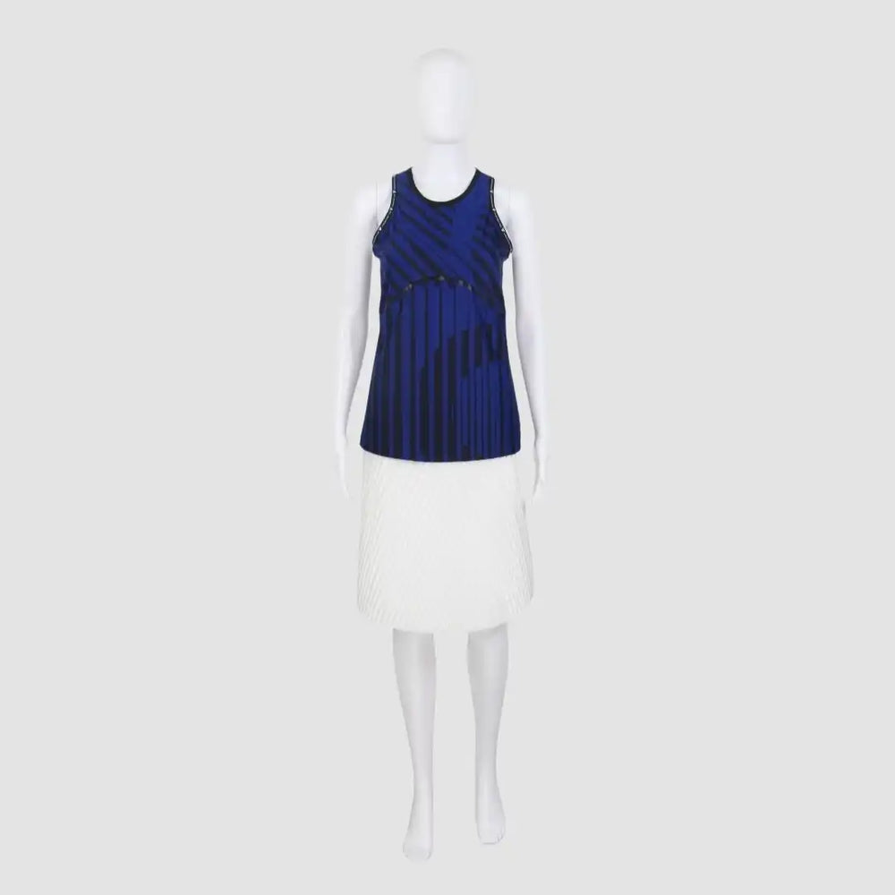 Blue Round Neck Sleeve Less Tank Type Training wear Top