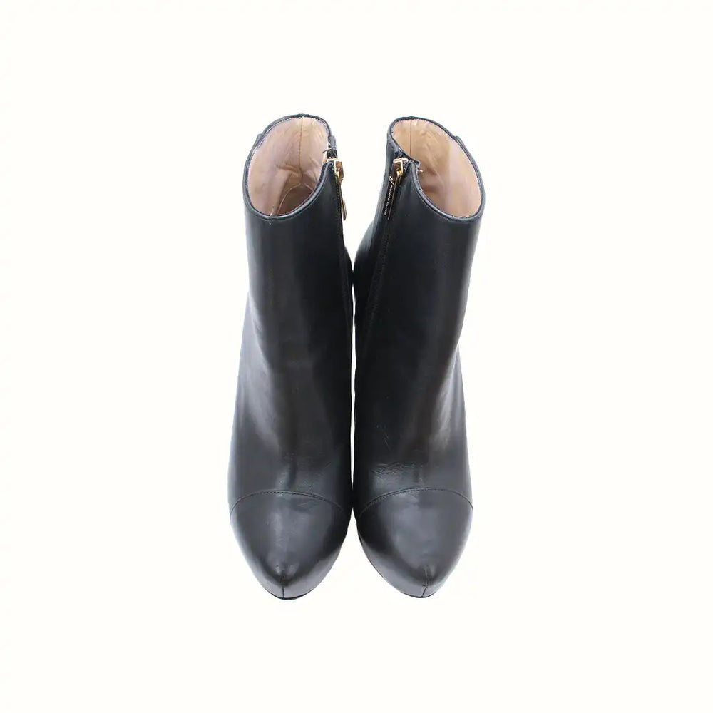 Black Leather Ankle Boots