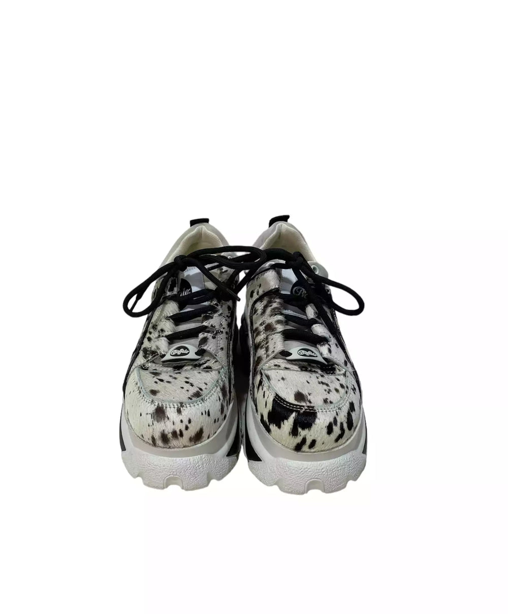 Animal Print Pony Fur Flatform Sneakers