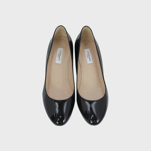 London Black Patent Leather Maddox Pump Wedged Heels
