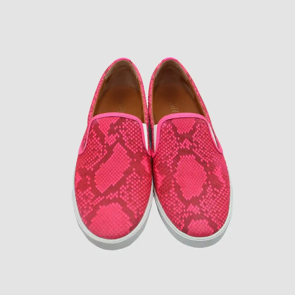 Pink Snakeskin Slip On Sneaker