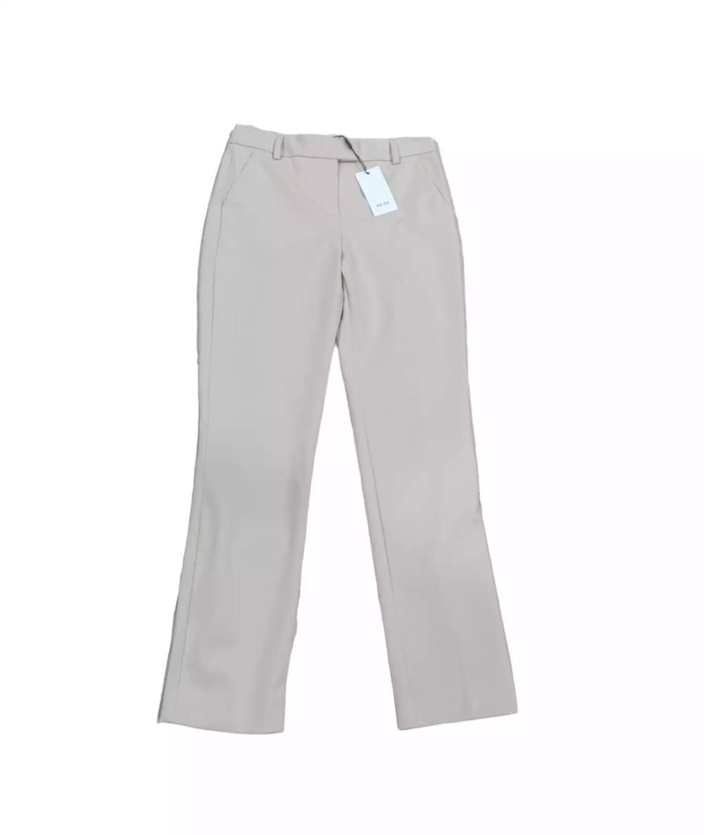 Cream Straight-Cut Pants