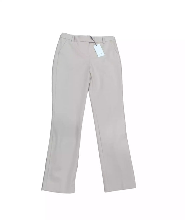 Cream Straight-Cut Pants