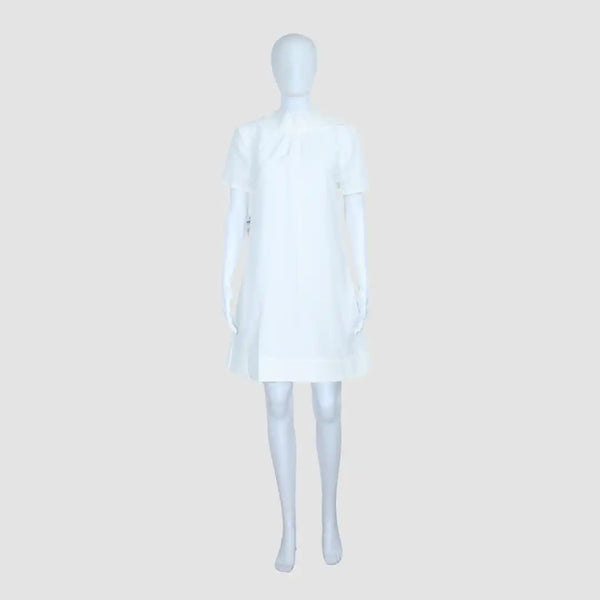 White Cap Sleeve Halter Neck Mini Dress