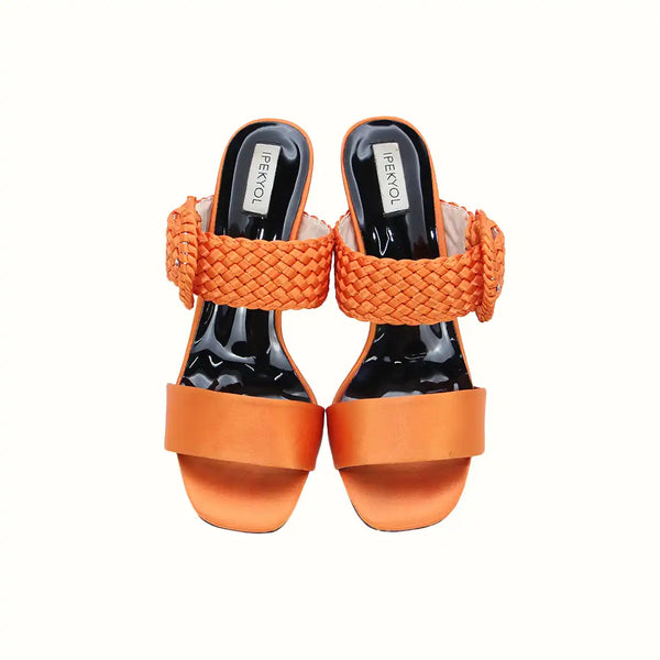 Orange High Heels Sandals
