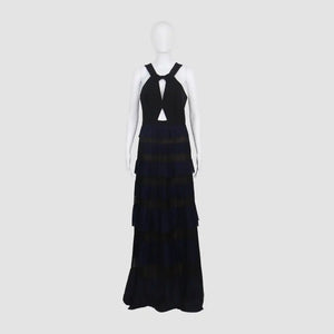 BCBG Maxazria Black Cut Out Sleeveless Maxi Dress