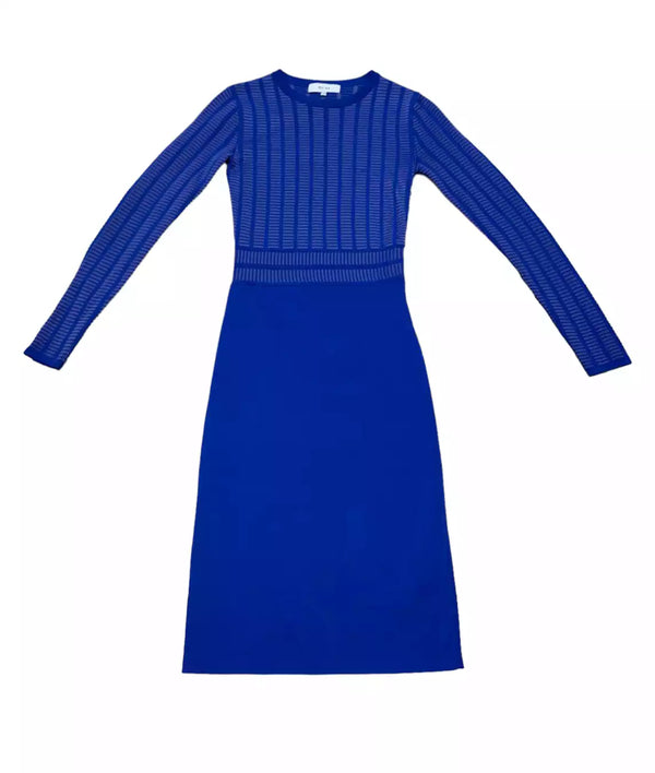 Blue Long Sleeve Bodycon Dress