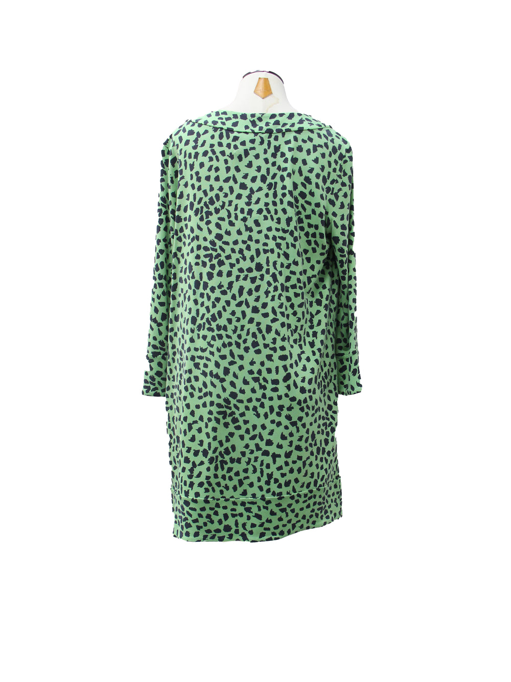 Diane von Furstenberg Green & Black Spot Print Tunic Dress
