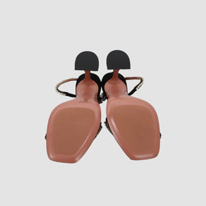 Black Glitter Detailing Crystal Emblishment Open Toe