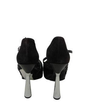 Silver Strappy Heels