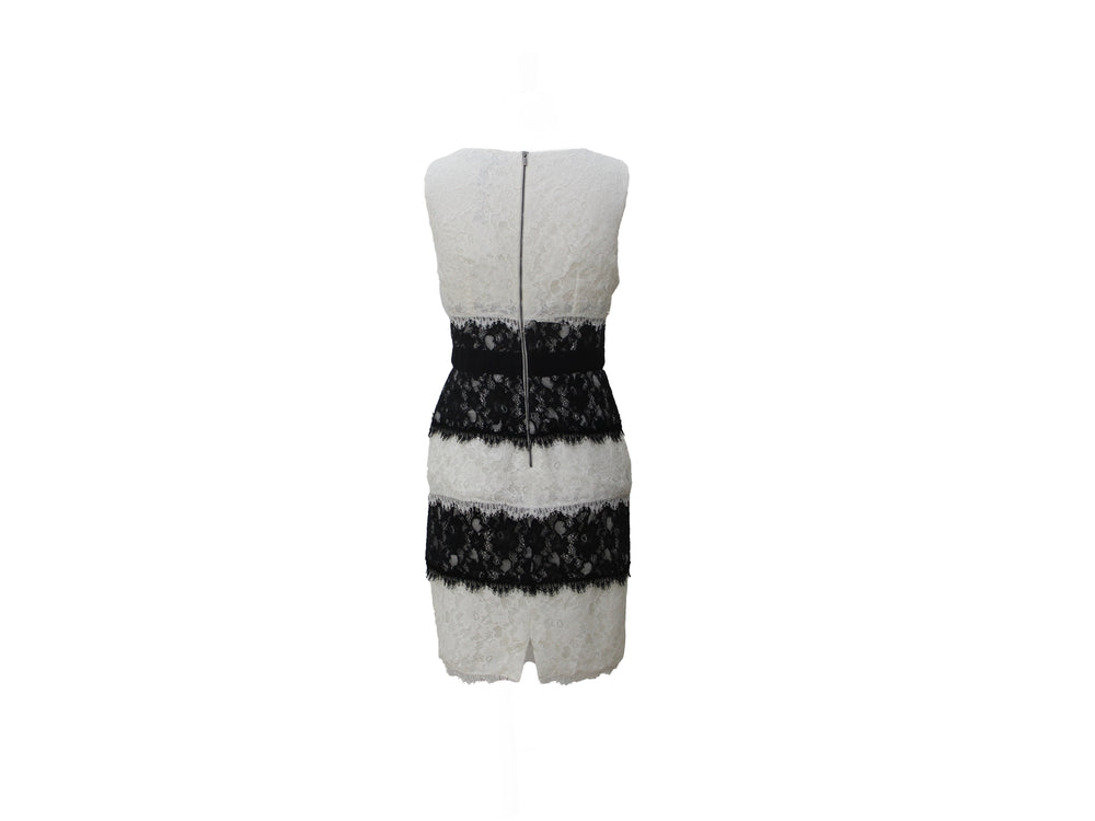 BCBG Max Azria Black & White Lace Bodycon Dress