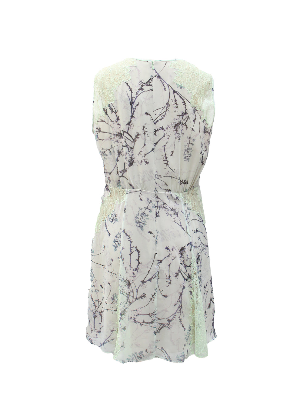 BCBGMAXAZRIA Floral Lace-Trimmed Chiffon Dress