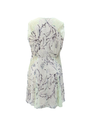 BCBGMAXAZRIA Floral Lace-Trimmed Chiffon Dress