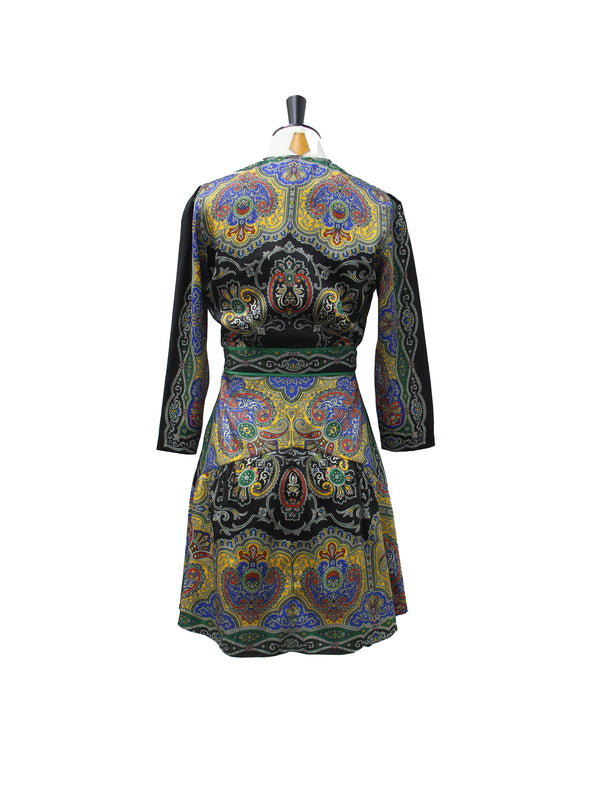 Sandro Multi-Color Paisley Print Mini Dress