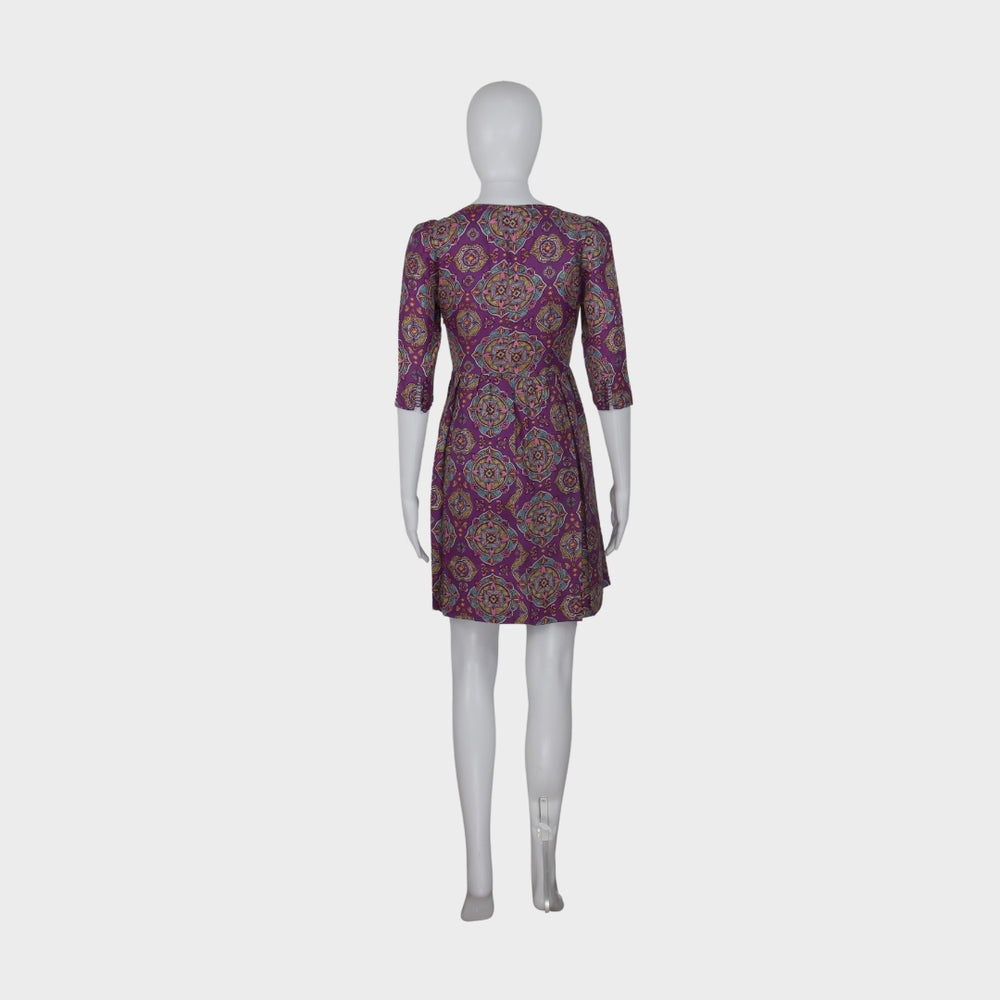 Vintage Logo Print Silk Mini Dress