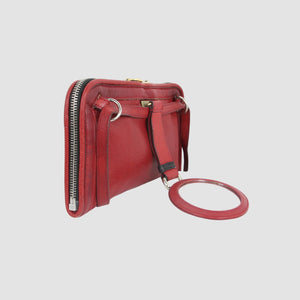 Leather Shoulder Bag with Mirror