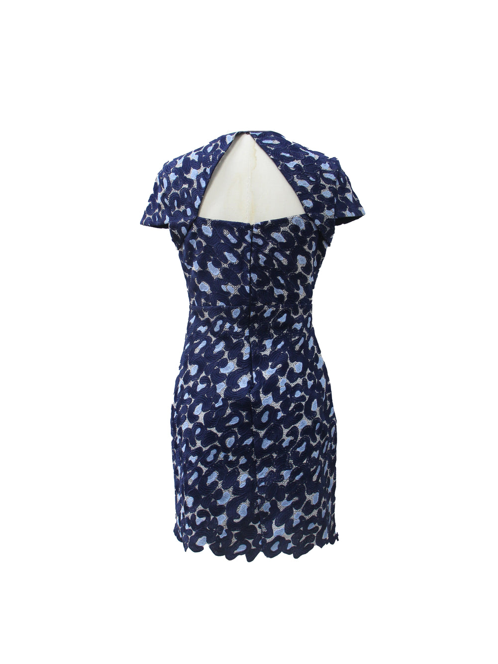 Sandro Navy & Blue Abstract Lace Mini Dress