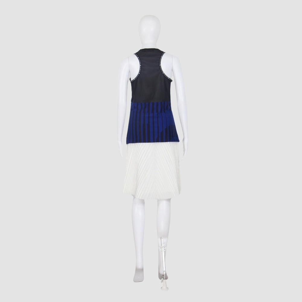 Blue Round Neck Sleeve Less Tank Type Training wear Top