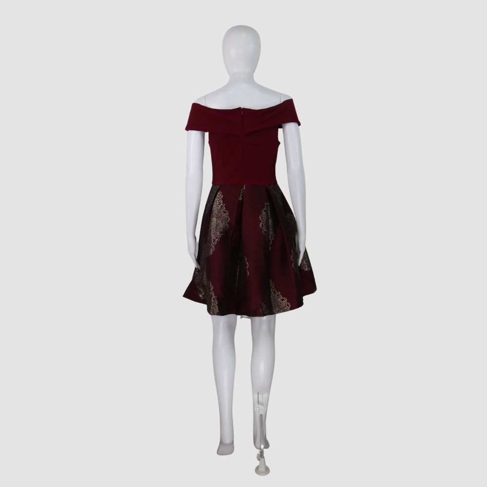 Vichy Burgundy Duchess Twill Miid Dress