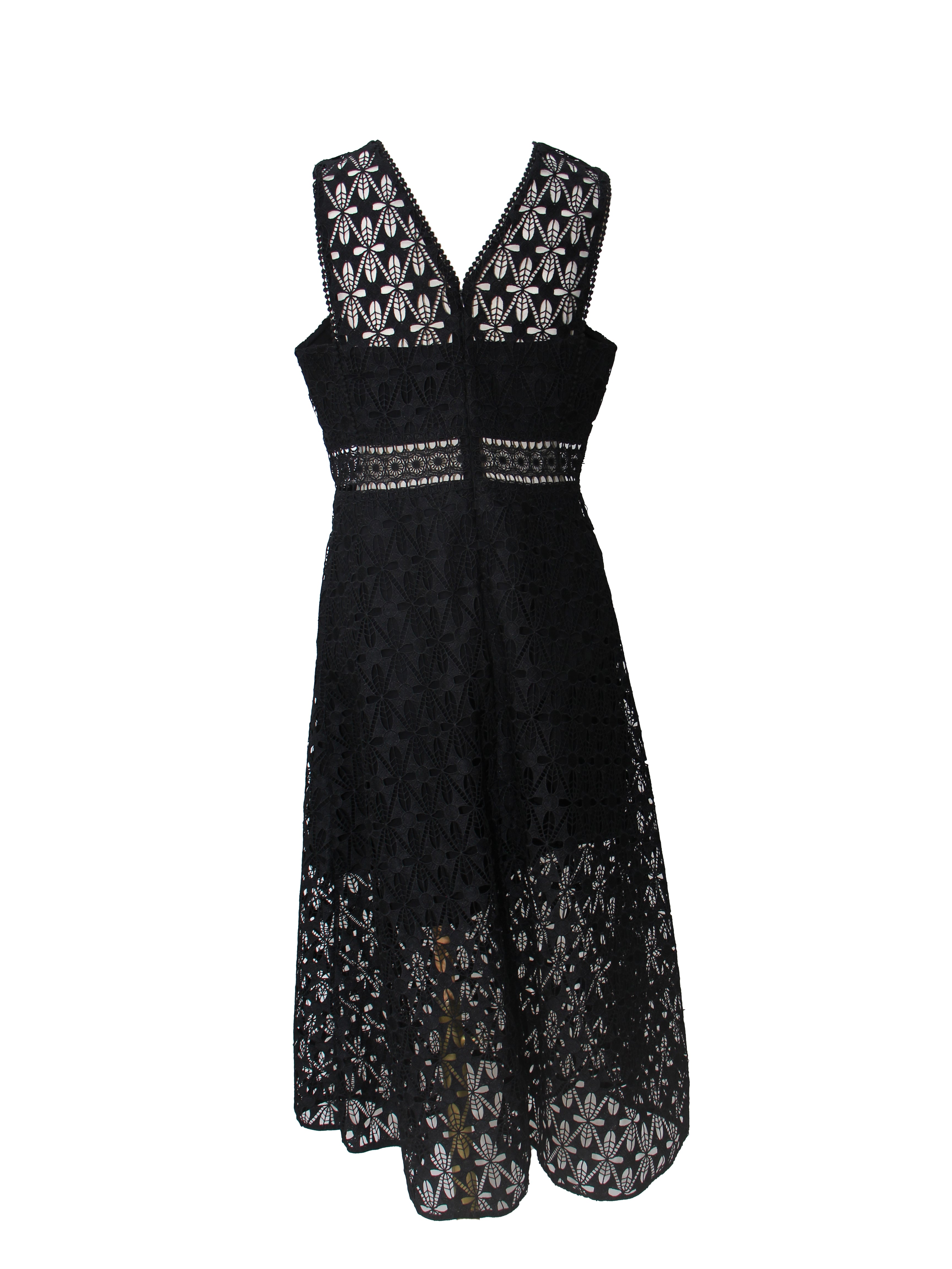 Sandro Black Lace V-Neck Sleeveless Dress - Main Image