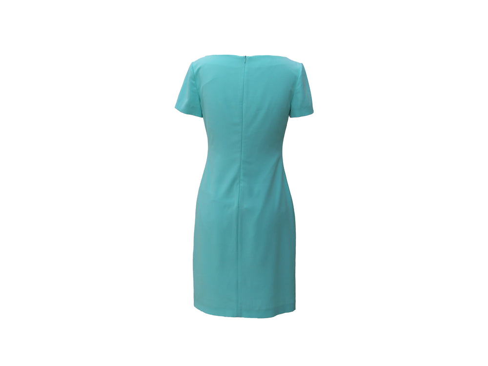 Moschino Aqua Graphic Print Shift Dress