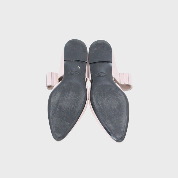 Light Pink Leather Pumps Shoes