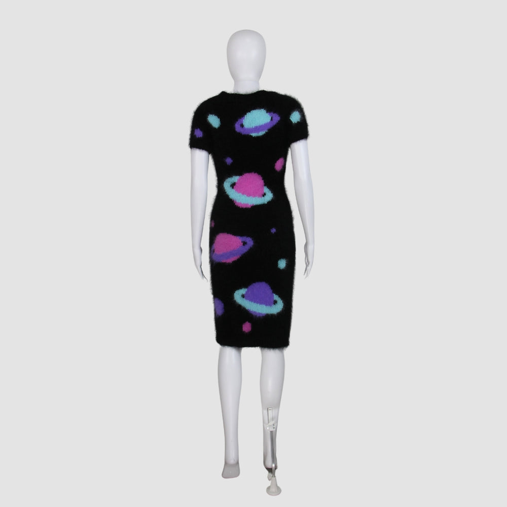 Planet Printed Short Sleeve Dress