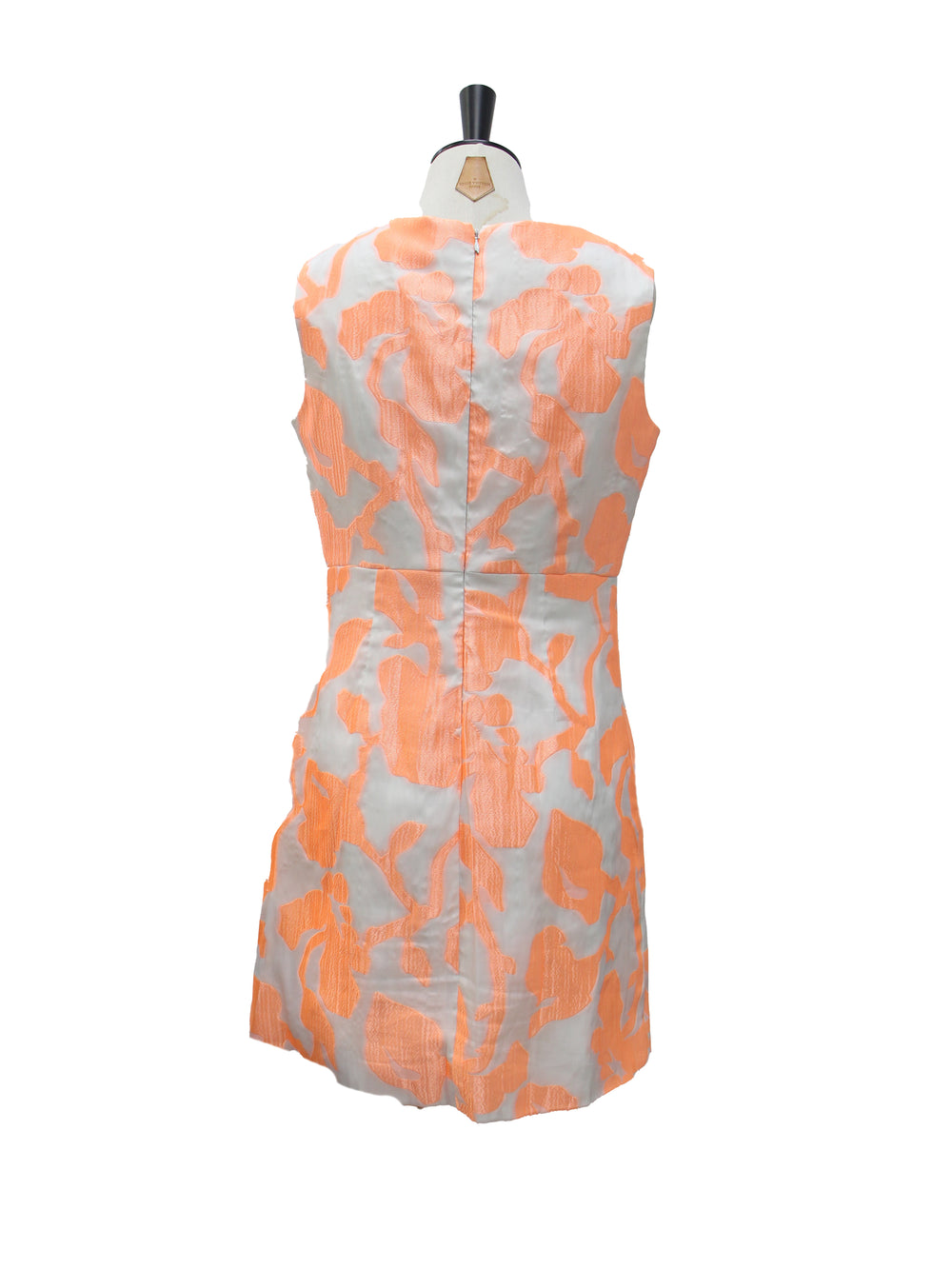 Diane von Furstenberg Orange Floral Jacquard Sleeveless Mini Dress