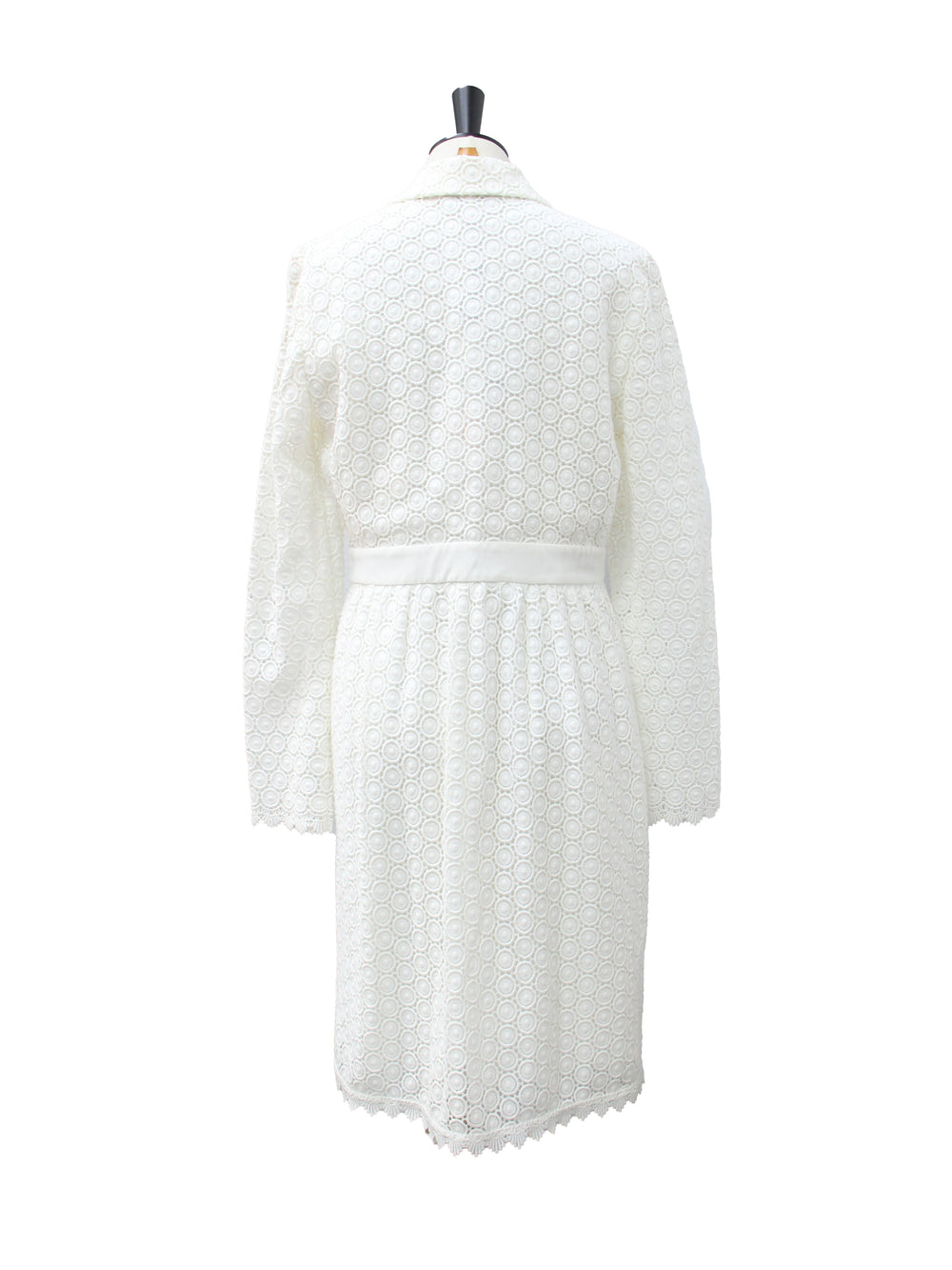 Diane von Furstenberg White Eyelet Lace Collared Romper
