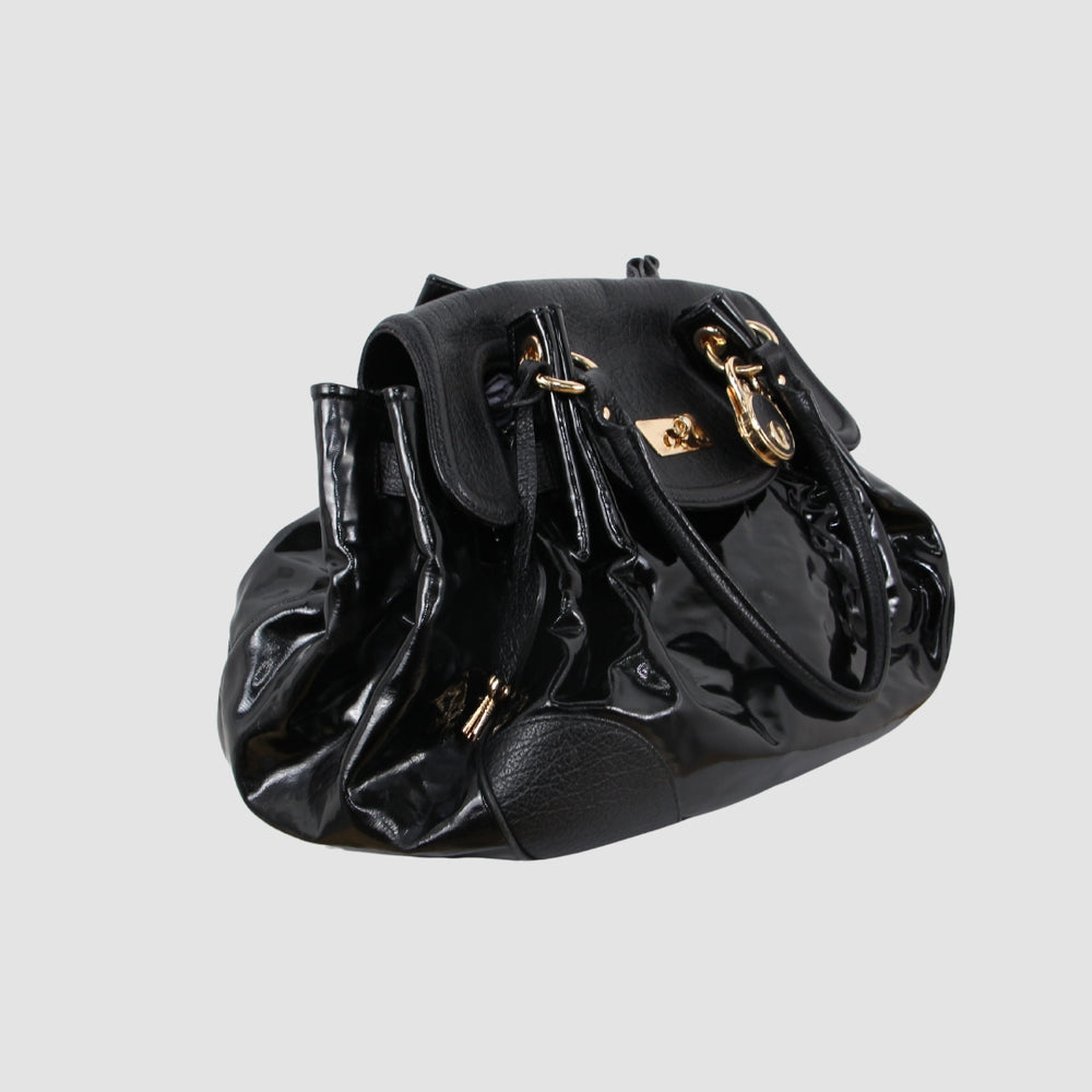 Two Tone Patent Leather Shoulder Bag