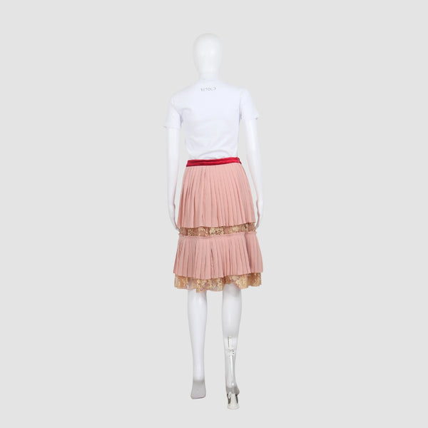 Endless Rose Pale Pink Red Waste Line Skirt