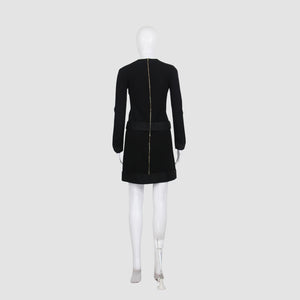 Victoria Beckham BLended Black & Red Long Sleeve Midi Dress